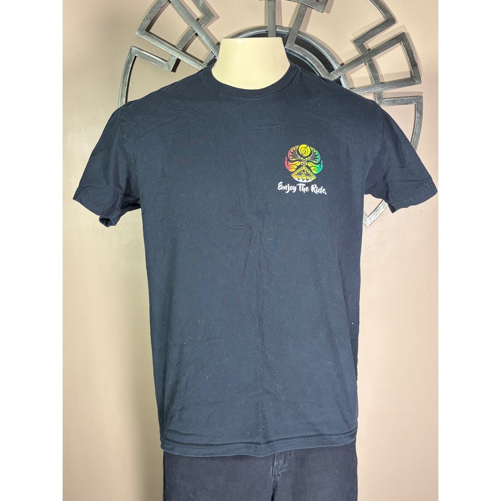 Hawaiian Island Creations HIC Mens Black Enjoy The Ride Rainbow Graphic Tee L